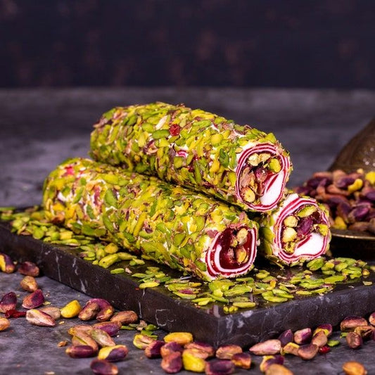 Rahat Turcesc cu Rodie și Fistic (de post/vegan)