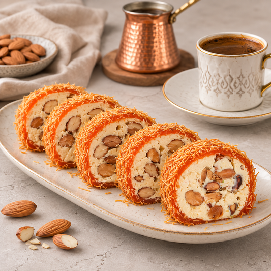 Rahat Turcesc umplut cu Cremă de Alune, Migdale și Mango