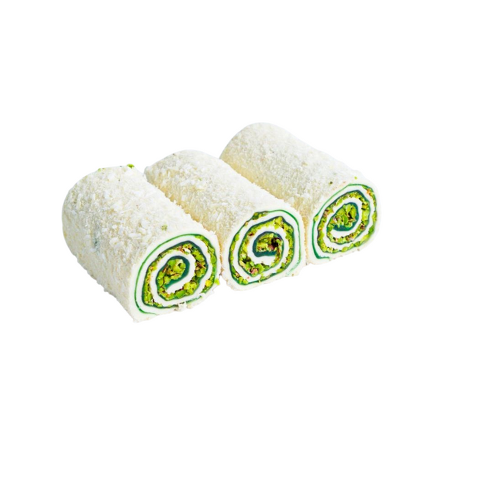 Rahat Turcesc cu Fistic, Mere și Nucă de Cocos (de post/vegan)
